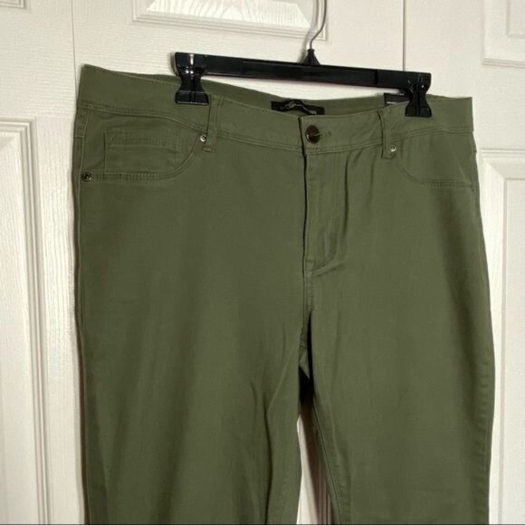 A3 Denim Womens Olive Green Ankle Skinny Jeans Size 14 - Picture 1 of 10